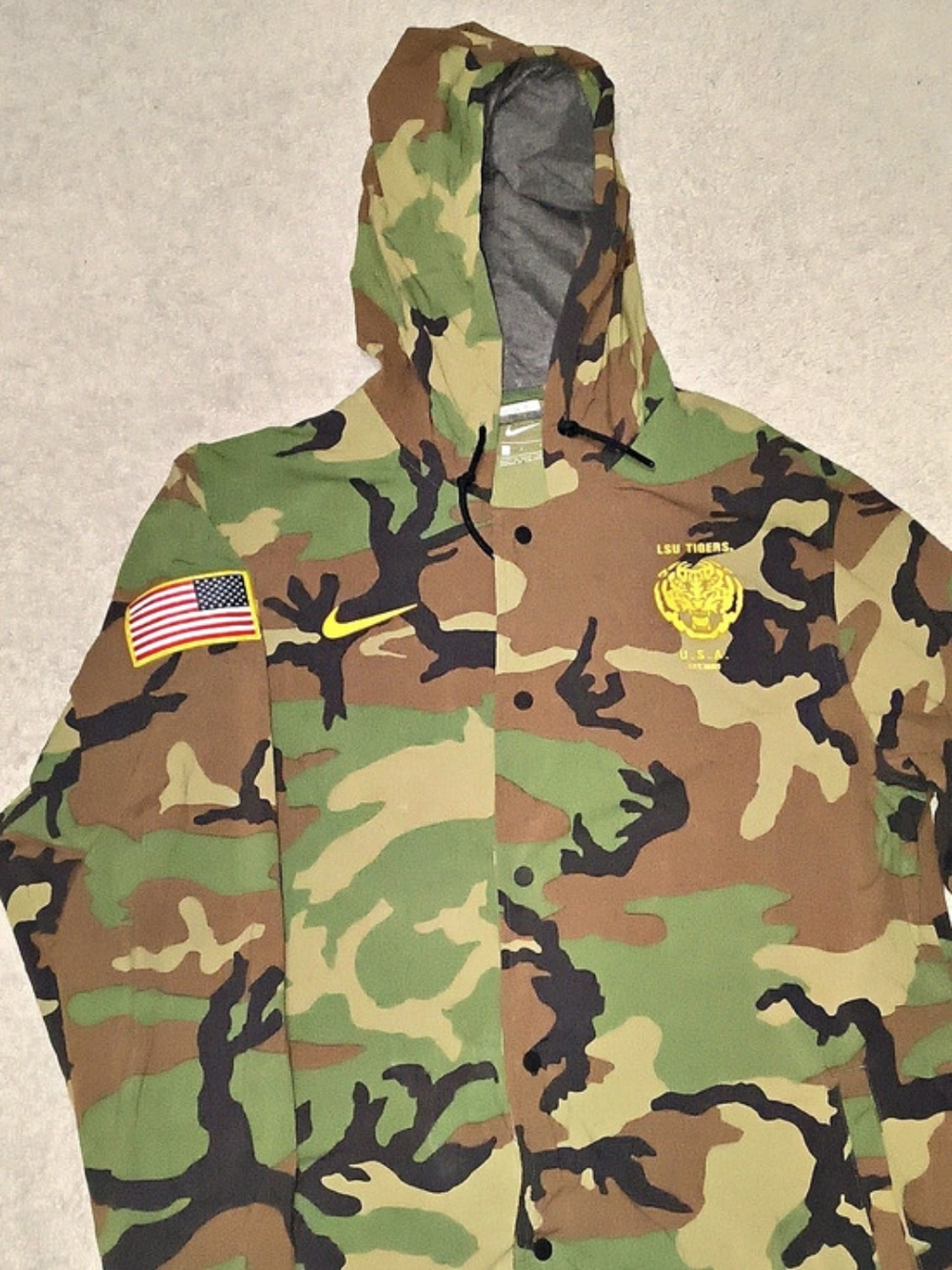 Nike LSU Tigers Nike Military Appreciation Full-Snap Hoodie Jacket Military